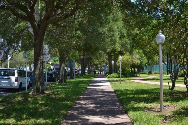 Shaded walkways in Downtown St Petersburg Florida