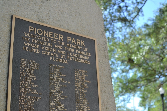 Pioneer Park is named after the founders of St Petersburg and is one of many pristine parks within walking distance of Casablanca Towers Condos in Downtown St Petersburg Florida